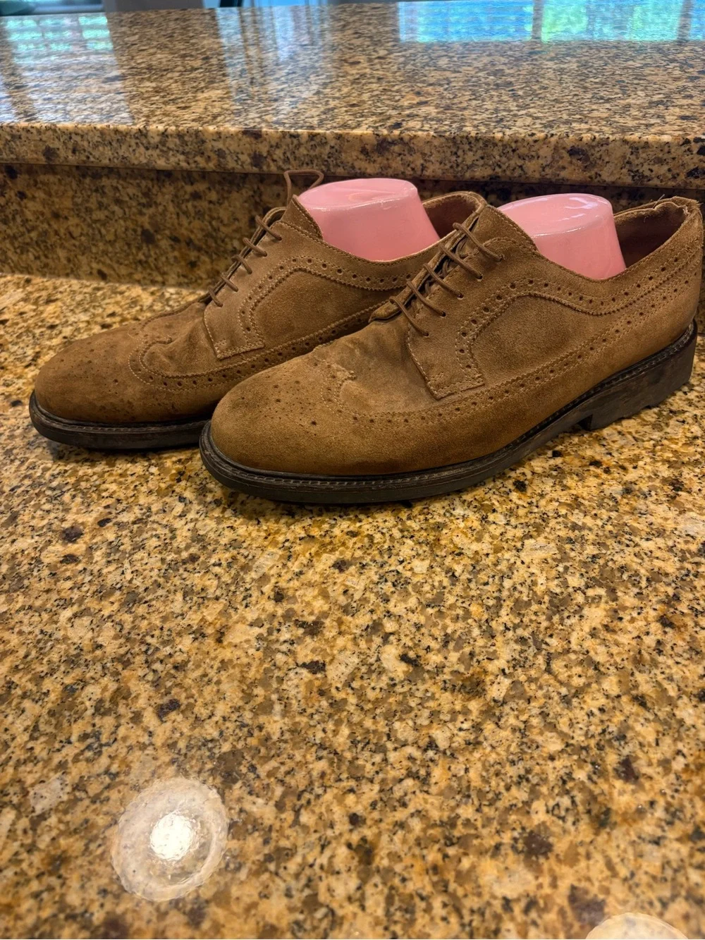 J. Crew Ludlow brown tan suede leathers wingtips shoes men’s 12